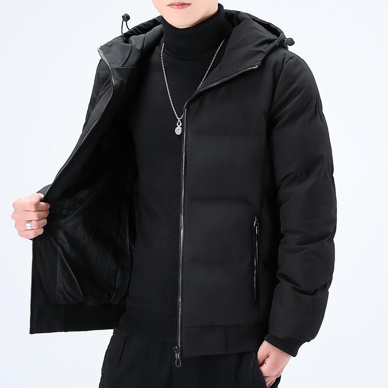 Winter New Trend Feather Rong Padded Jacket Men's Jacket Hooded Padded Jacket Thickened Large Size Men's Jacket