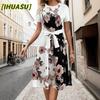 Fashion Summer Spring  Short Sleeve O-Neck Casual Dresses International Design