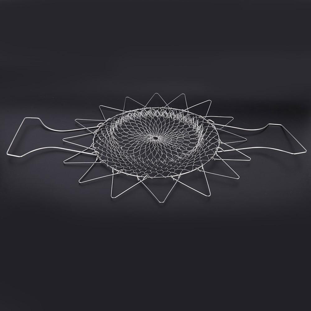 Silver Deep Fry Basket Foldable Design Fry Basket  Frying Foods Washing Fruits Boiling