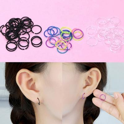 30 Pcs/Box Women Vintage Round Resin Hoop Earrings Colorful Anti Allergy Sterile Rod Plastic Small Ear Ring Earring Stud Earring