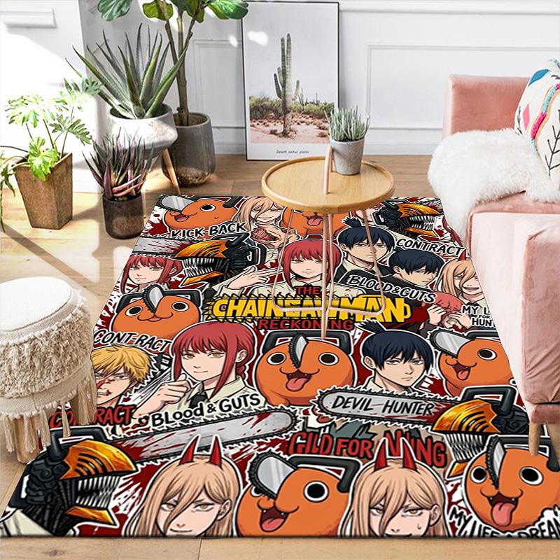 Modern Home Area Rug, Creative Cartoon Anime Character Non-slip Washable Soft Rug for Bedroom Kitchen Living Room-THWTHW