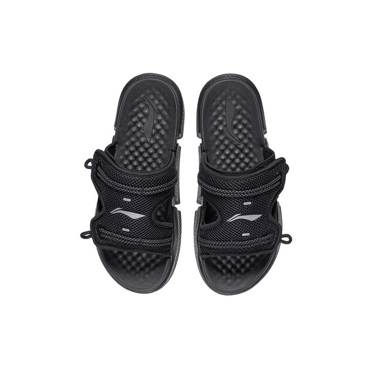 Li-Ning Reflective Trendy Casual Slide Sandals Men Footwear Black AGAS013-2