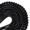 4 6 8 10 12mm Black Glass Beads Smooth Round Loose Spacer Beads For Jewelry Making DIY Handmade Bracelets Necklace Accessories