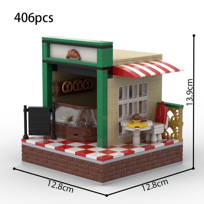 MOC-33130 Мини-пекарня на улице Набор кубиков Совместимый с Lego