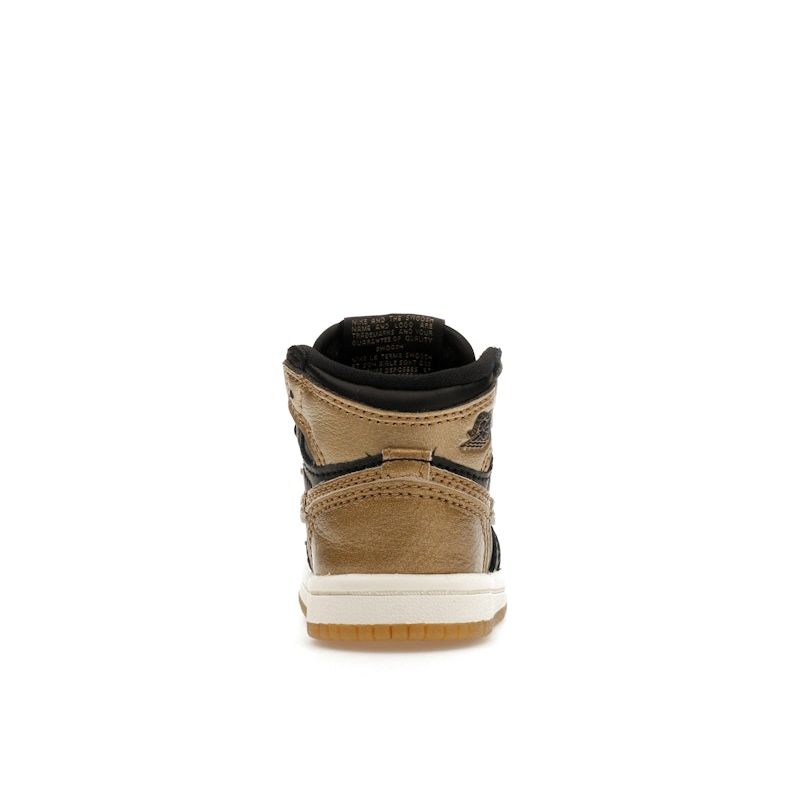 Air Jordan 1 Retro High OG TD Black Gold Baby Sneakers Metallic-Gold Sail FD1413-071