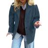 New Autumn European and American Style Vintage Brown Loose Pocket Long Sleeve Blazer for Women