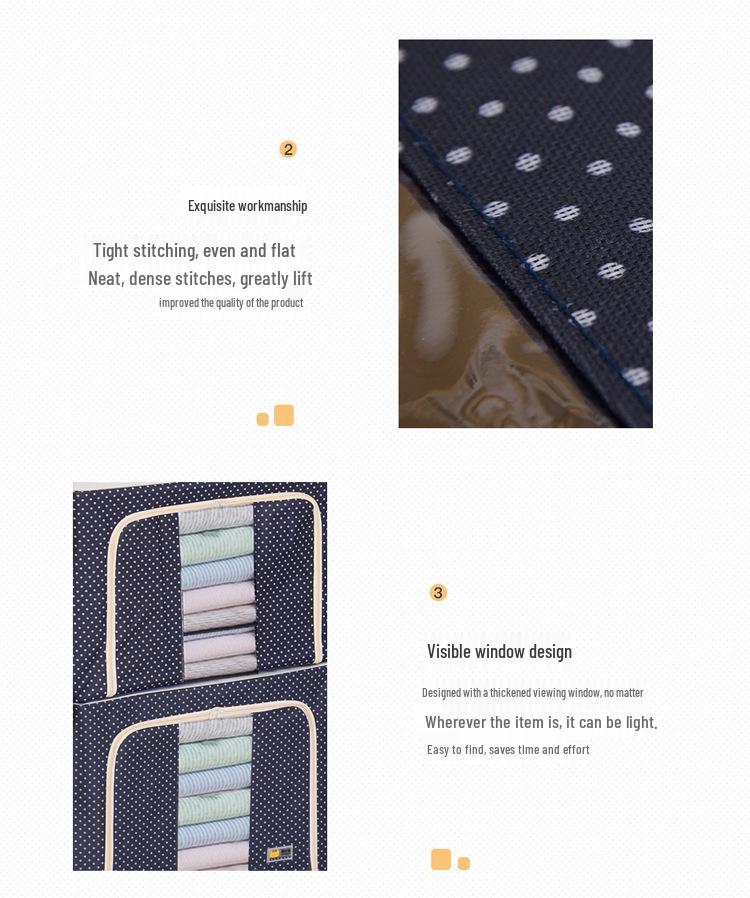 Cutie de depozitare impermeabilă din pânză Oxford cu cadru de oțel și design pliabil transparent pentru dulap, mașină sau depozitarea pilotei.