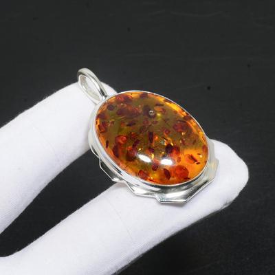 Baltic Amber Gemstone Handmade 925 Sterling Silver Pendant Oval Gemstone Pendant For Gifts Handmade Jewelry Gifts For Women