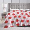 Pink Strawberry Blanket Travel Office Flannel Bedding Throws For Bedroom Soft Custom DIY Quality Bedspread Gift