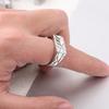 Retro Stainless Steel Rings for Women Men Jewelry Simple Creative Square Stripes with Diamond Grid Texture Ring Wholesale