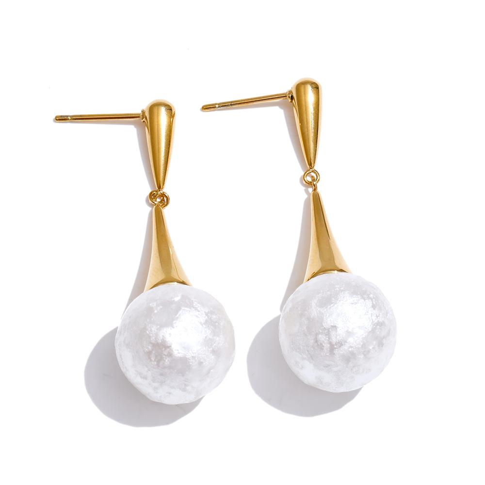 

Yhpup Korean Stainless Steel Simulated Pearls Drop Daily Earrings for All Occasions Elegance Trendy Chic Ear Jewelry Waterproof