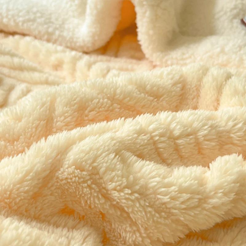 Winter Blanket Coral Fleece Blankets Office Shawl Nap Blanket Air Conditioning Duvet Bedding Warm Sheets 200*230cm