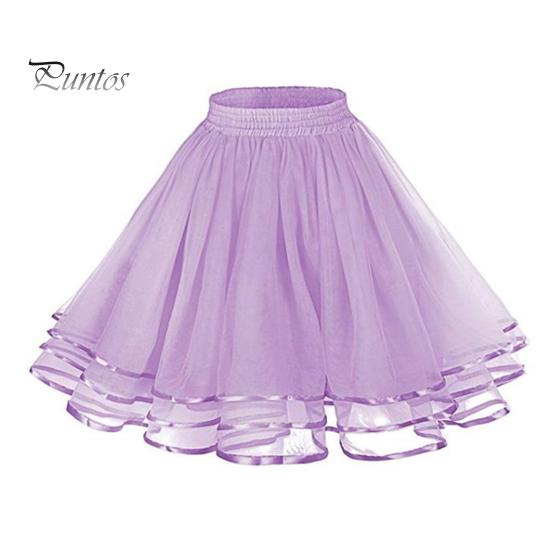 

Юбка из тюля в сетку с эластичным поясом, однотонная трехслойная юбка принцессы, юбка длиной до колена для косплея, свадебных вечеринок светло-фиолетовый