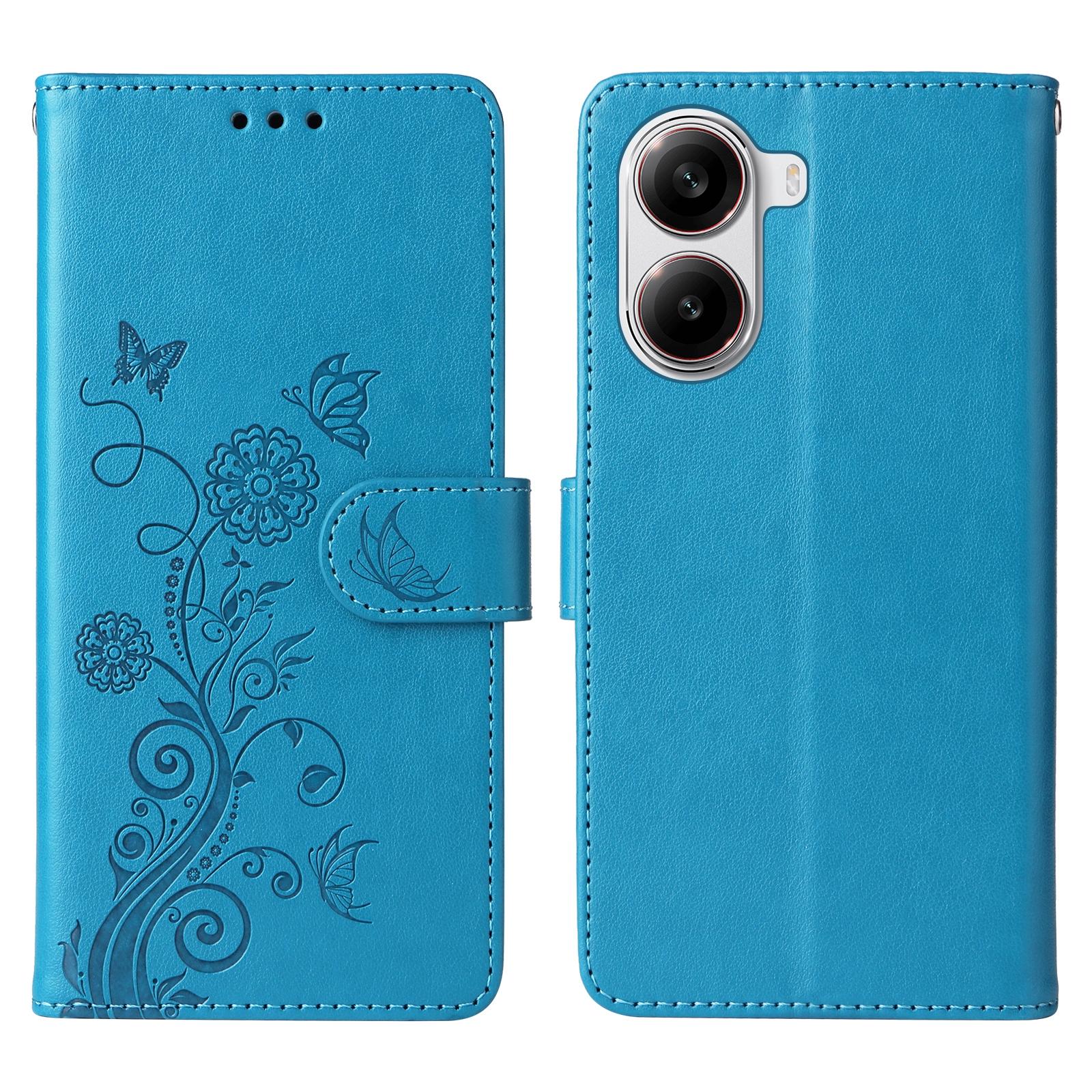 

Для Xiaomi Redmi Turbo 4 5G/Poco X7 Pro 5G Шкіряний чохол Метелик Квітковий відбиток Гаманець Підставка Кришка E