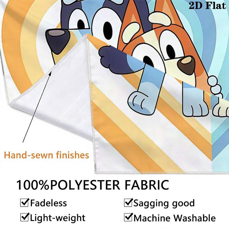 Bluey cartoon Wall Hanging Printed Fabric Blanket Decorative Tapestries for Bedroom Living Room Home Decor