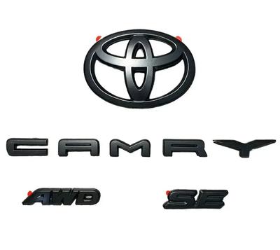 4pcs ABS Covering Car Logo Black Suitcase Trunk Sign Sticker for 2018-2024 Camry SE AWD:PT948-03191-02 Car Accesorios