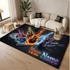 Music Guitar Theme Soft Crystal Velvet Rug Custom Name & Text Print Non Slip Floor Rug for Bedroom Living Room