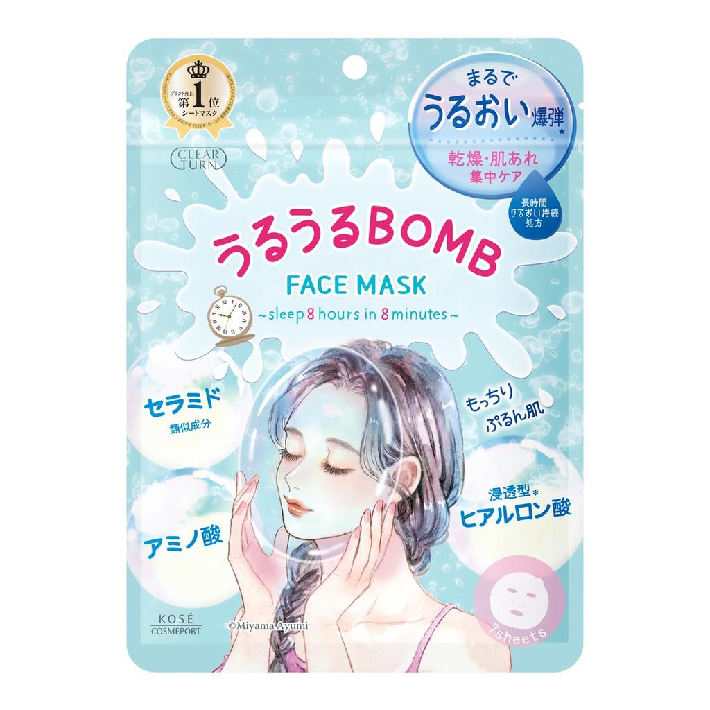 Clear Turn KOSE Uruuru BOMB Mask Moisturizing Face Mask (7 pieces) (x 1)