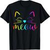 Meow Cute Cat Face Funny Quote for Cat Fans T-Shirt