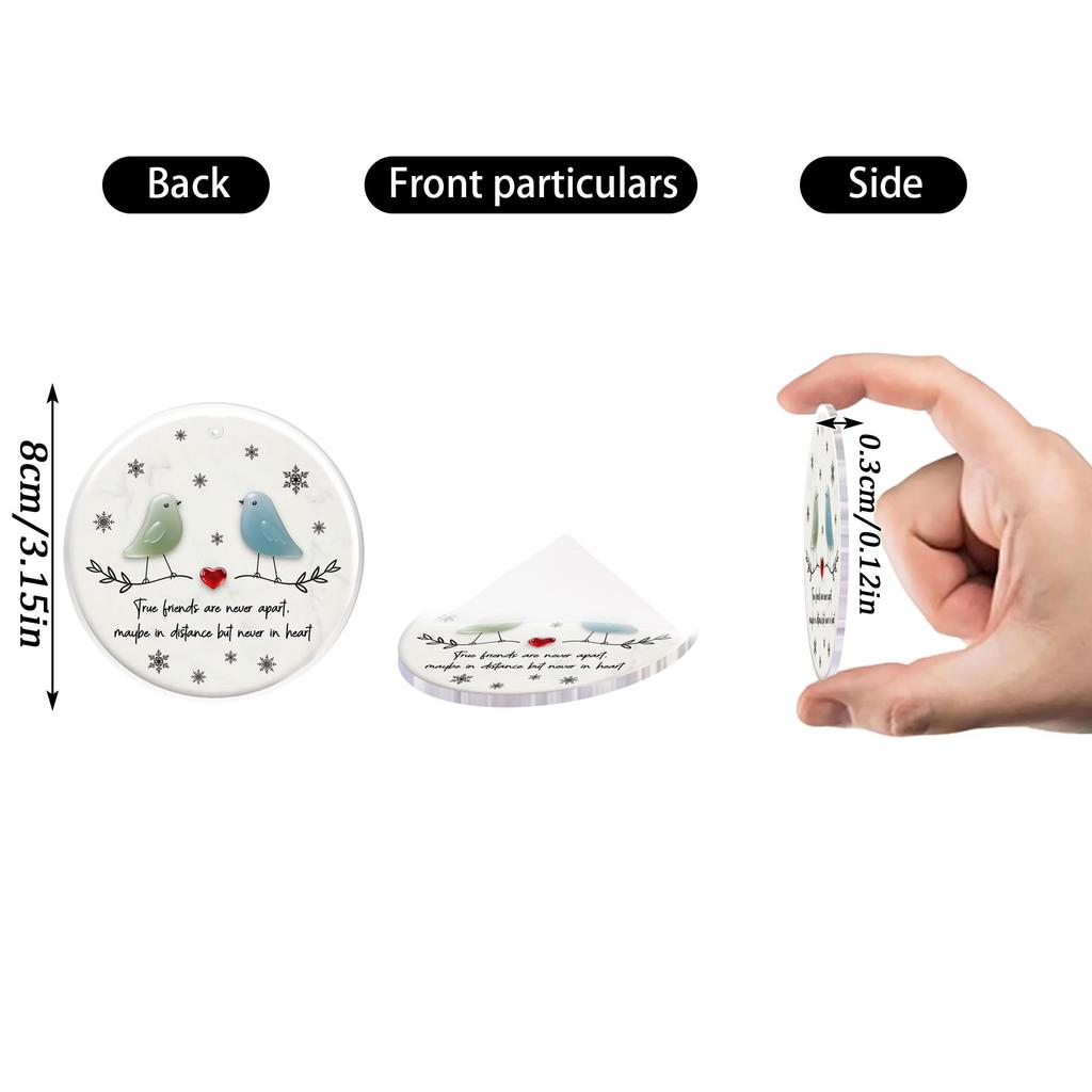 Decor Acrilic 2D în Formă de Inimă Sticlă de Mare Prietenie, Suvenir Inimă Prietenie, Ornament Inimă Prietenie Pentru Ornamente Agățate de Pom,