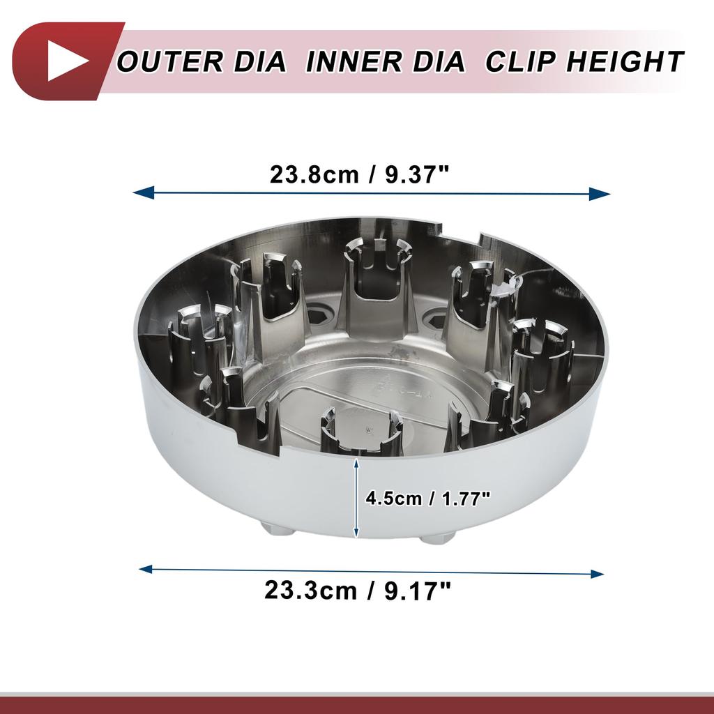 HEROFFIX Wheel Center Cap for Dodge Ram 3500 (2011-2018) - 1 Piece, Chrome/Silver Tone Plastic, Part Number 68081010AA