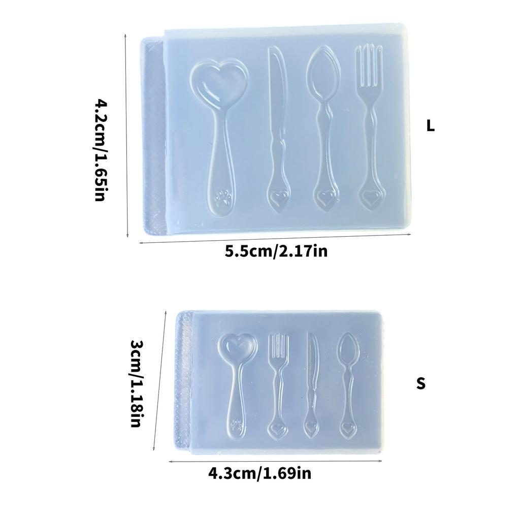 Potravinářská silikonová forma pro pryskyřičné tvoření Elegantní formička na řemeslné výrobky ve tvaru nože a vidličky Dekorativní doplňky