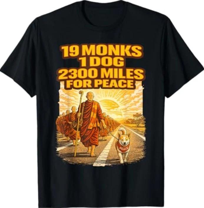 Walk for Peace Buddhist Monks Inspirational Journey T-Shirt 4XL