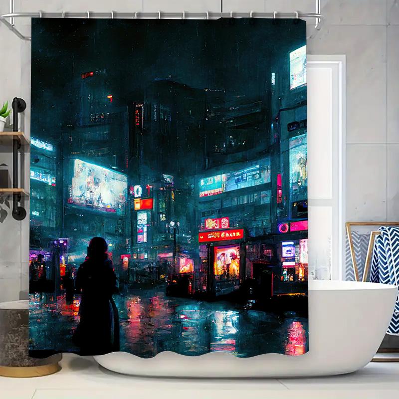 

Bright Whimsical Dog Pattern Shower Curtain Multicolor Paws And Bones Print Perfect For Pet-Lovers W60H190(CM)-1 Pcs