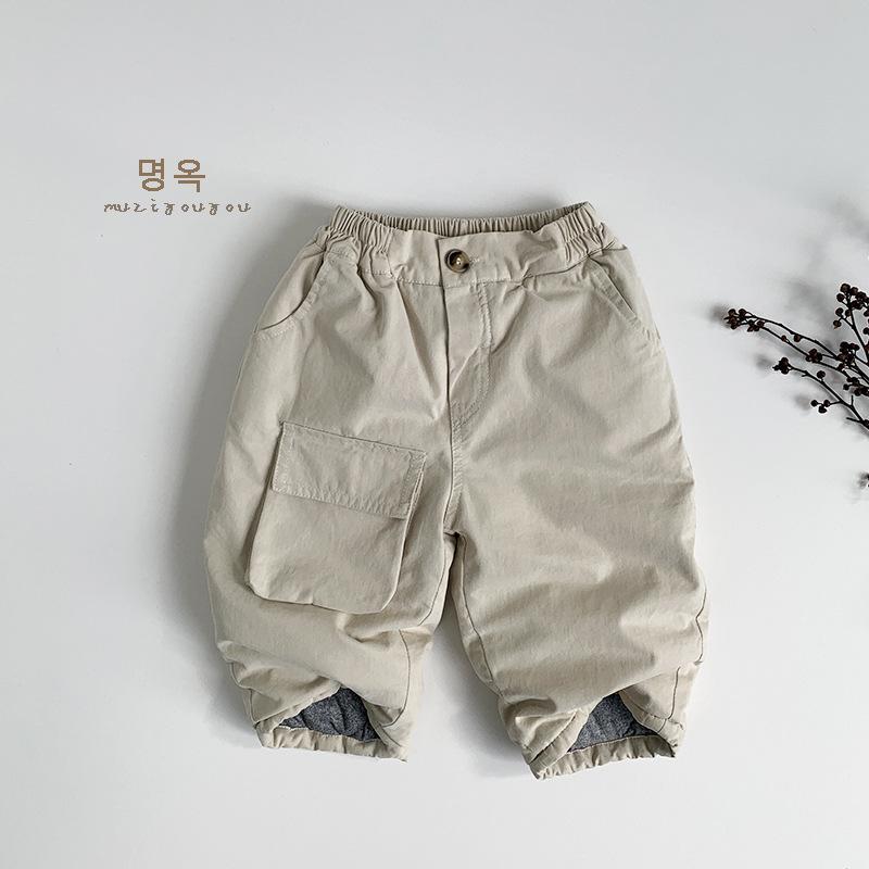 Warm Thick Padded Children Cotton Pants Korean Style Casual Winter Trousers For Boys And Girls