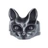 Pack of 3 Unisex Engagement Jewelry Hairless Cats Rings Set Unique Finger Rings Set Alloy Texture Perfect for Woman Man