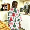 Women's Christmas Print Three-Quarter Sleeve Hooded Pullover Top