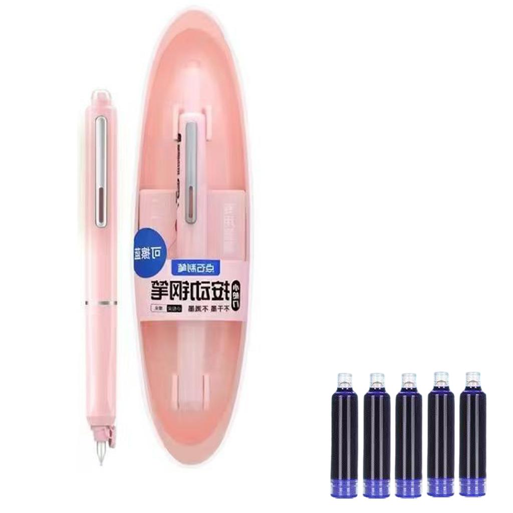 Fountain Writing 5 No Leakage Retractable Fountain Pen 0.38mm Ink For Fountain Leak-Free Clear Ink Retractable