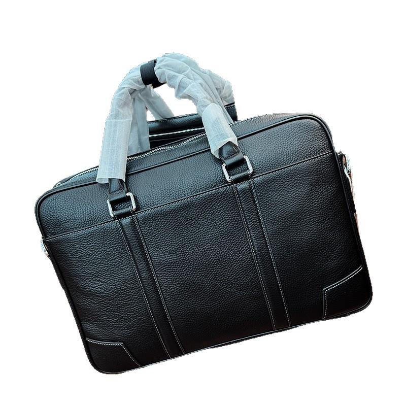 Retro Men's Briefcase, Genuine Leather Business Bag, Laptop Bag, Casual Crossbody Bag