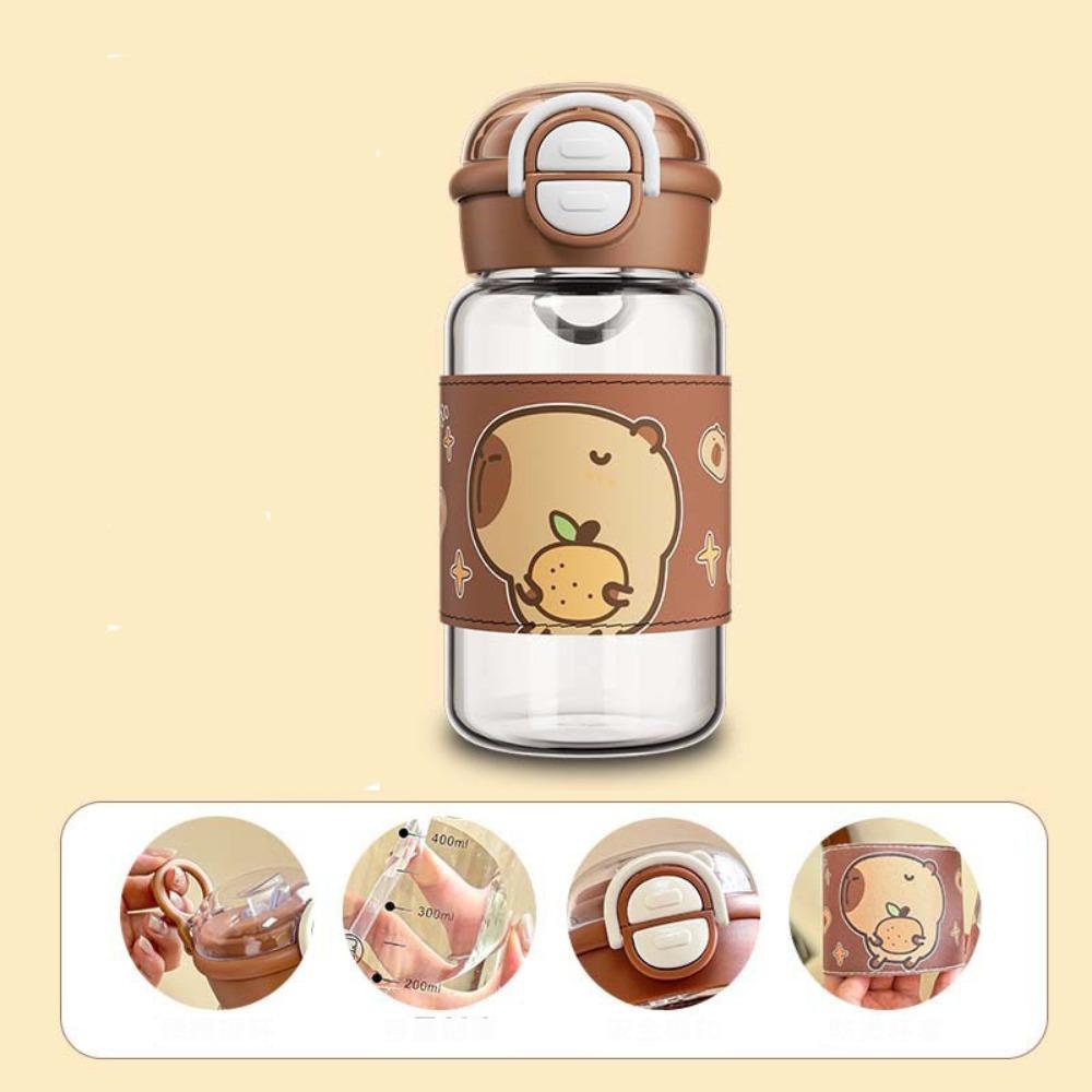Cartoon Capybara Water Bottle Plastic Outdoor Beverage Cup Cute Straw Cup