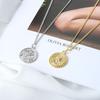 Vintage Geometric Portrait Coin Pendant Necklace Women Fashion Choker Chain Jewelry Elegant Round Medal Collarbone Accessory