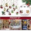 12 Pcs Cartoon Paper Green Pendant Holiday Tree Pendant, Car Accessory Pendant Indoor And Outdoor Decoration