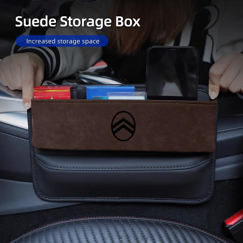 Car Gap Storage Box Suede Leather For Citroen C4 C3 C5 C1 C2 Berlingo Celysee Cactus Picasso Aircross Saxo Grand
