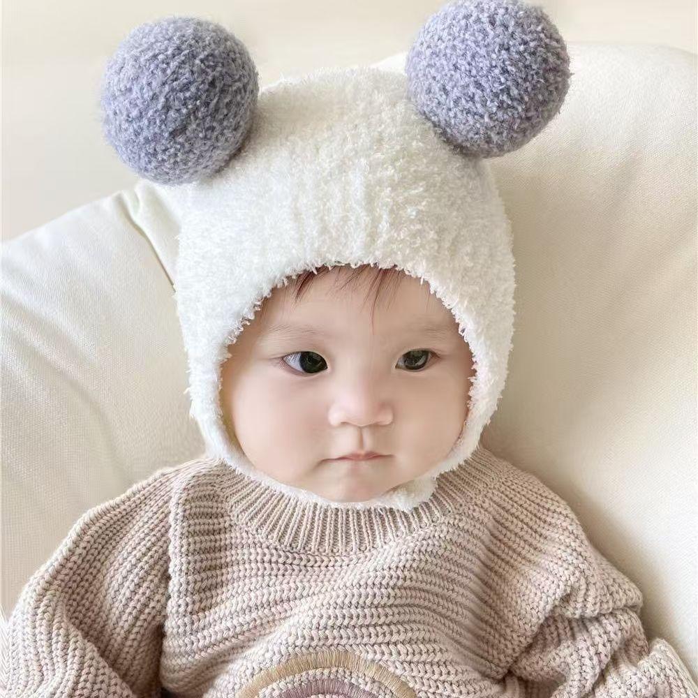Windproof Baby Knit Hat Warm Ear Protection Hats Cute Beanie Cap