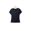 Warren Hailong Elegant Black & White Versatile V-Neck Short-Sleeve Ladies' Fashion Top for Spring/Summer.