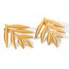 Simple Gold Leaf Earrings Hypoallergenic Titanium Steel Dainty Elegant Everyday Wear Non-Tarnish Ear Jewelry