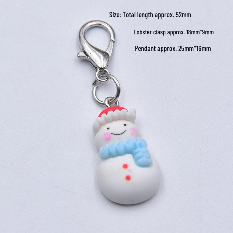 Resin Christmas Cartoon Keychain: Reindeer, Snowman, and Bell Charms