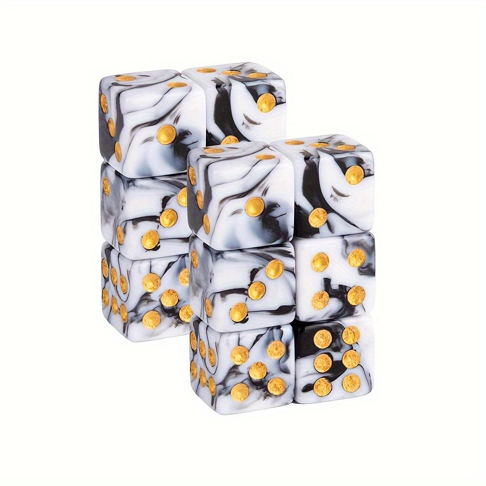 

10 шт. Цветные кубики Набор 6-гранных кубиков, Стандартные 6-гранные кубики с черным шнурком для хранения для настольных игр, вечеринок, обучения математике, классной комнаты