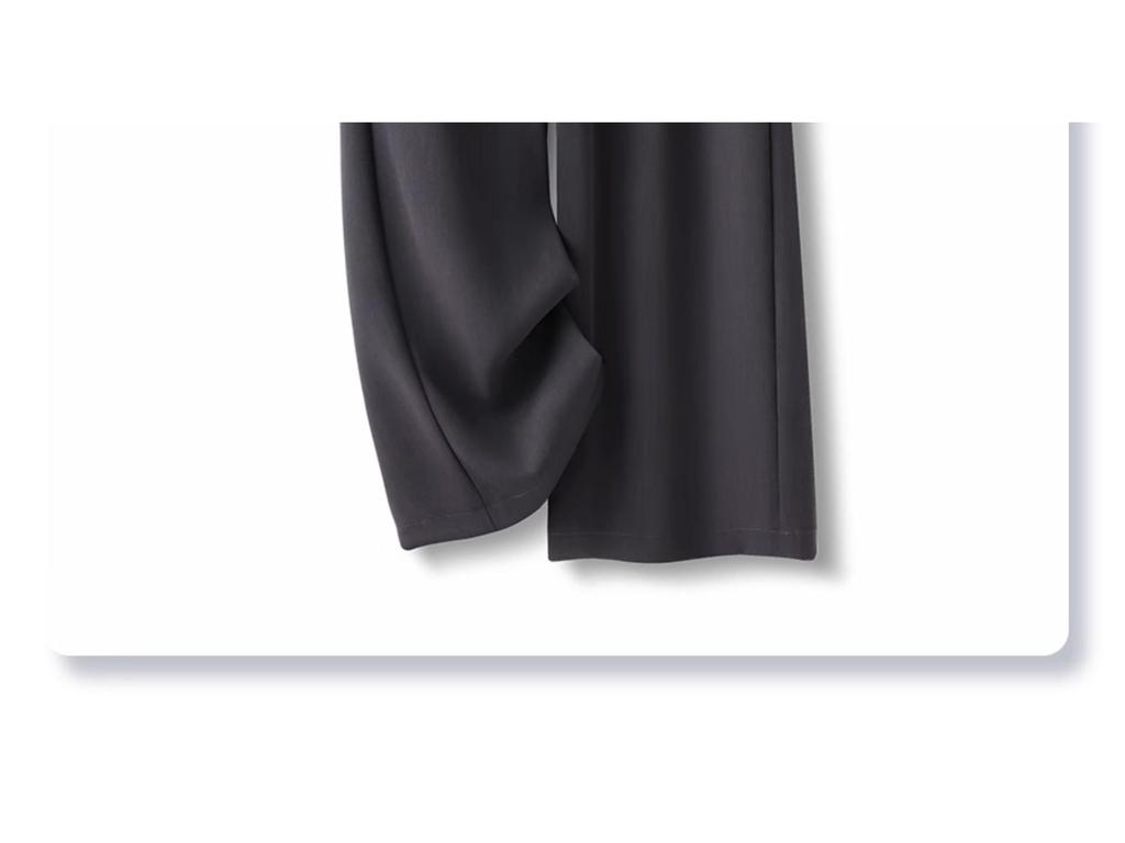 Damskie szare spodnie z wysokim stanem i szerokimi nogawkami - Kolekcja Wiosna 2025: Układający się, Luźny, Prosta nogawka, Casualowa elegancja