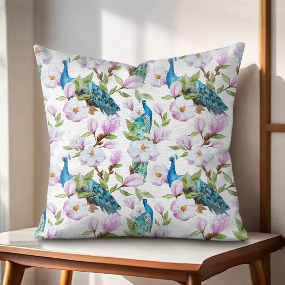 Minimalist Floral Art Cushion Cover Natural Linen Organic Fabric DoubleSided Printing Couch Pillow Covers Home Decor Gift