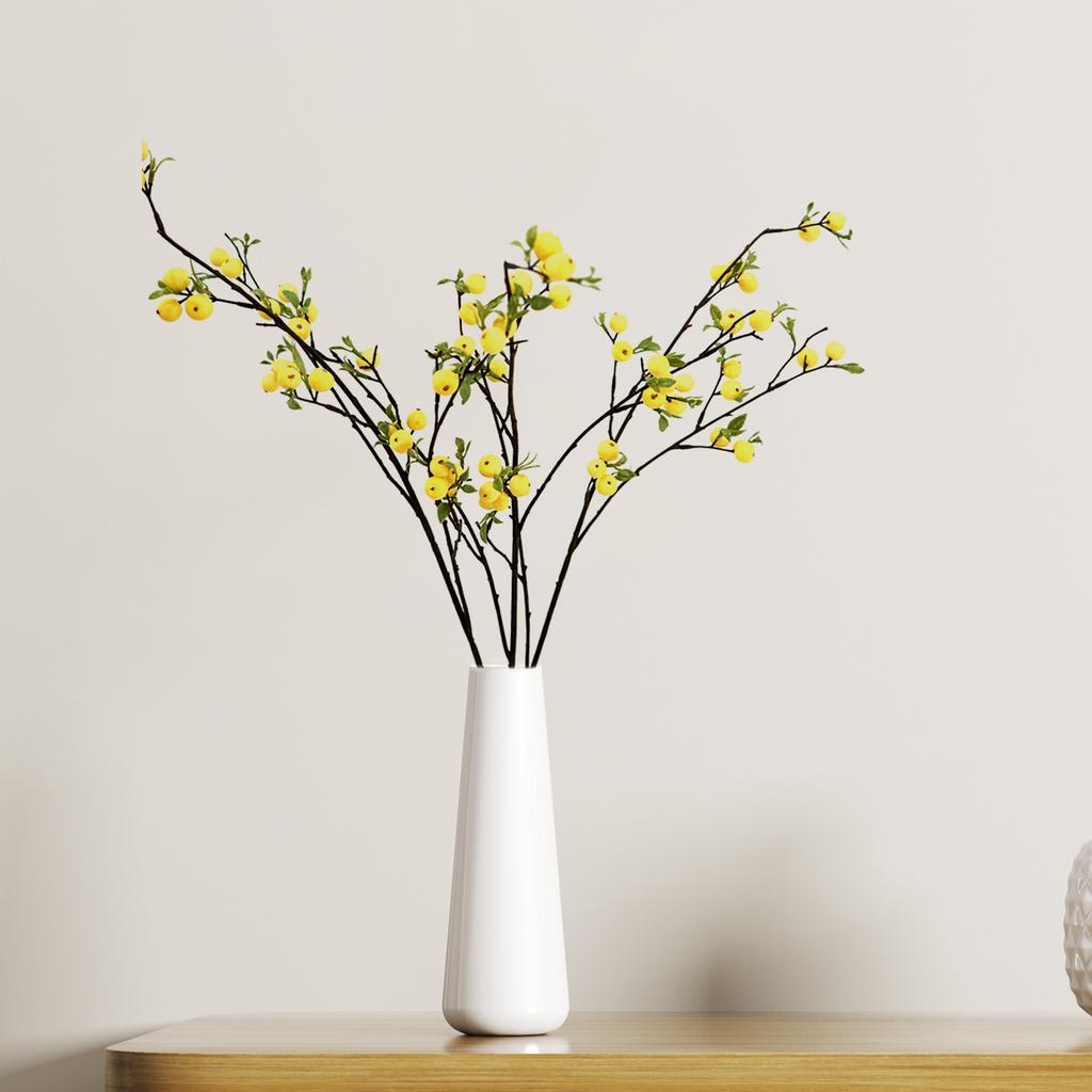 Artificial Apples Branch Realistic Tall Apples Bouquet Tree Branch with Long Stem Green Leaves Fruit Plant for Home