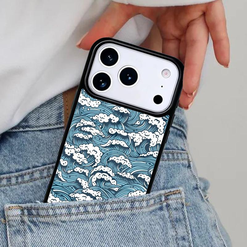 Japanese Wave Art Phone Case for iPhone 16e 15 14 13 12 17 Pro Max Plus Air 17pro Cover Coque