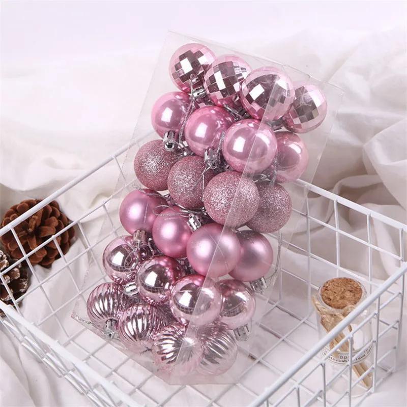 4CM Weihnachtskugel-Geschenkbox Set Erhältlich Leichtgewichtige Feiertags-Weihnachtsbaum-Schmuckdekorationen Weihnachtsdekorationen 36 Stück/Karton