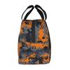 Orange Camouflage Camo Abstrakte Kunst Druck Lunchtasche Tragbar Thermisch Kühlbox Isoliert Bento Box für Kinder Lebensmittel Tragetaschen