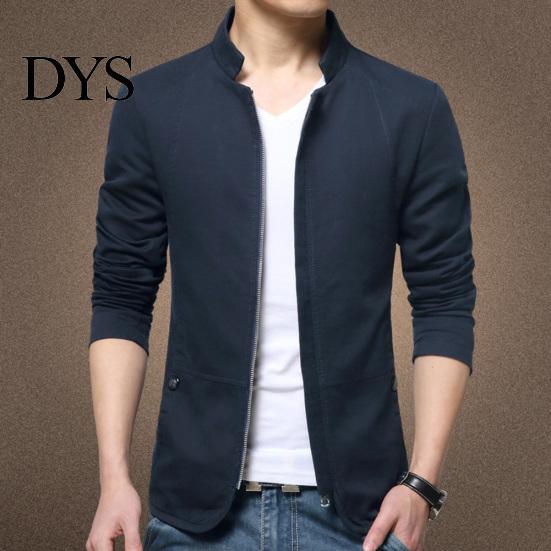 Giacca Bomber da Uomo a Colore Unito Autunnale Casual Vestibilità Slim Giacca con Zip Capospalla