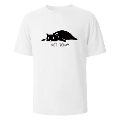 Heute nicht Lustige bedruckte T-Shirts für Herren 100% Baumwolle Sommer Atmungsaktive Bequeme Oberteile Kurzärmelig Rundhals Basic Herrenbekleidung